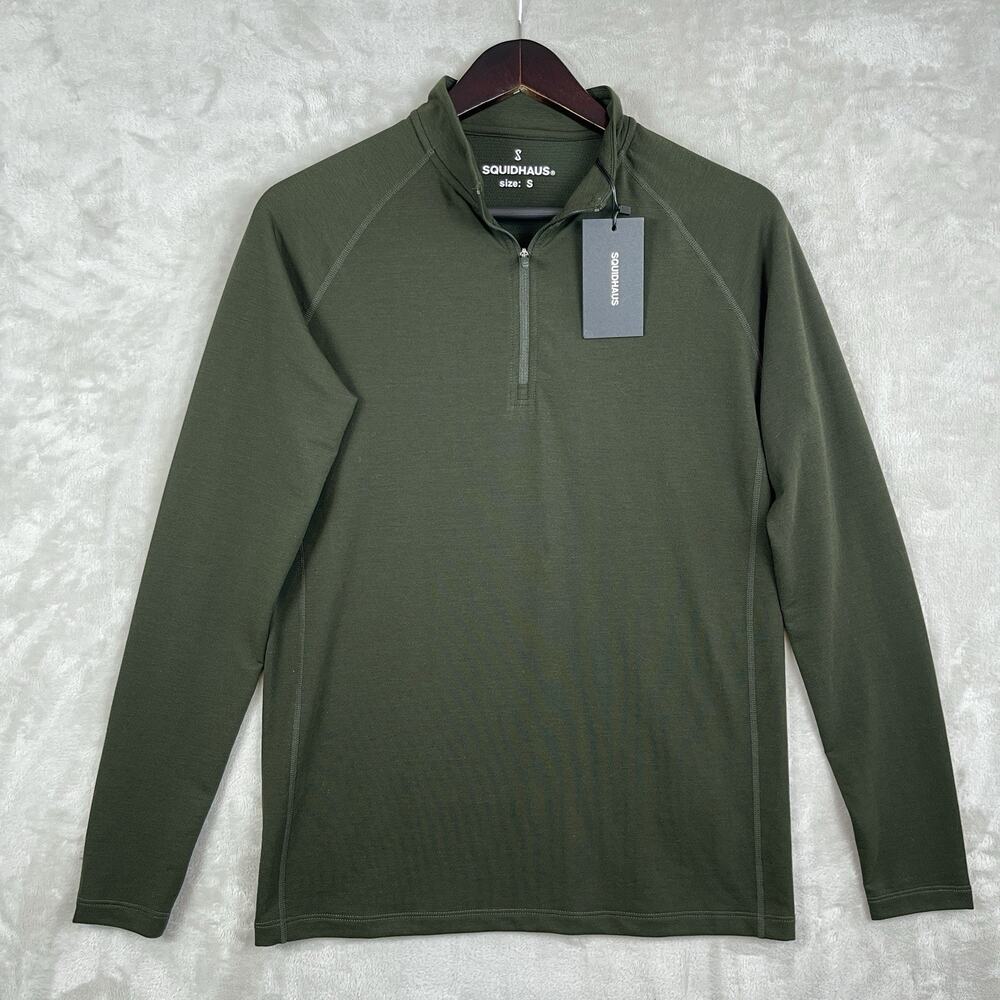 Squidhaus Men's Small 1/4 Zip Pullover Olive Green NWT Gorpcore Athleisure